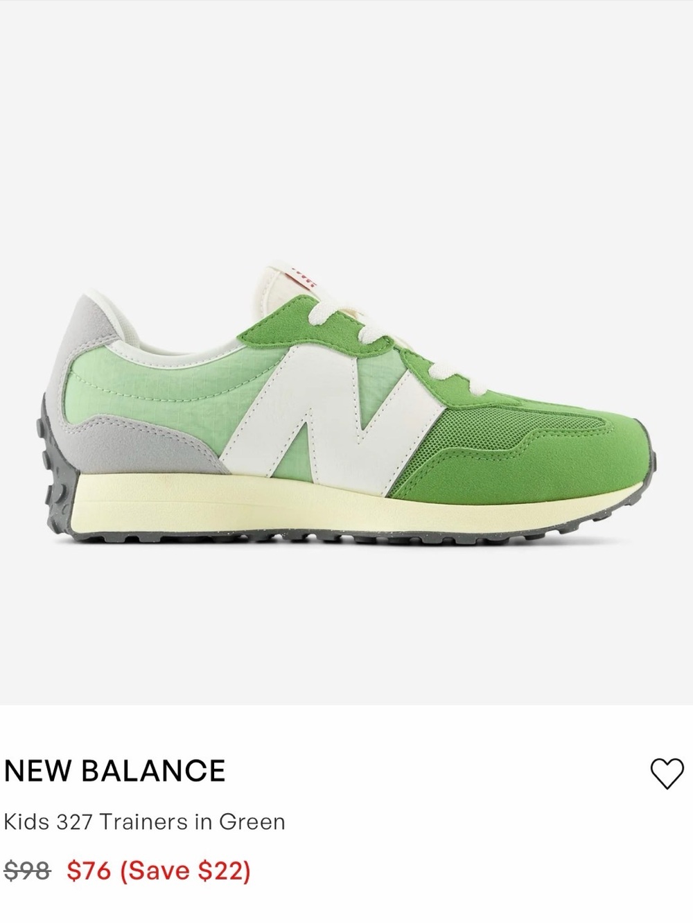 New Balance Kids 327 Trainers in Green